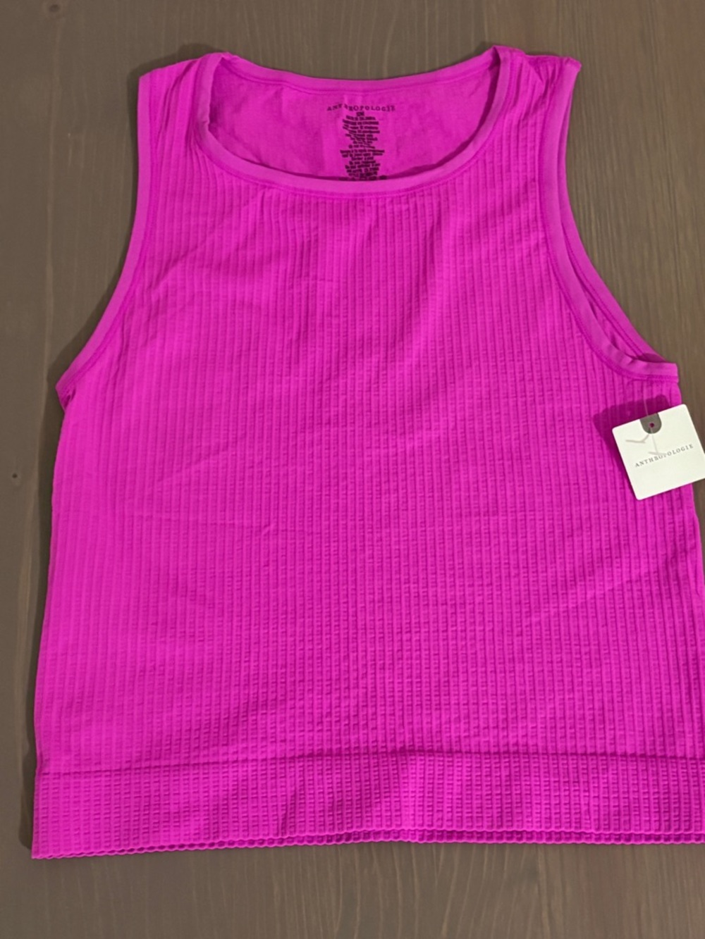 Anthropologie Ribbed Tank Top - Hot Pink